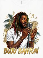 Men'S And Women'S Buju Banton Reggae Palm Tree Unisex 100% T-Shirt, Soft, All-Season Casual Streetwear Essential, All-Match All-Se M black