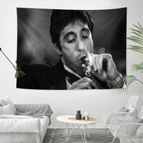 Classic Movie S-Scarface Anime Tapestry Hippie Flower Wall Carpets Dorm Decor Wall Hanging Home Decor 100X70CM gray