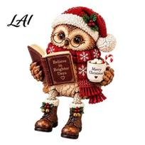 Charming Book Nook Desktop Decor Lover Owl Shelf Sitter Figurine Resin Reading Statue Farmhouse Style Sculpture with Glasses Book Whimsical Woodland D