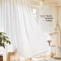 2026 New Style Milk White Gauze Curtains: Light-Transmitting, Anti-Scratch Sunshade for Living Room, Balcony, Bay Window