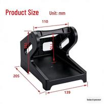 Universal Hand-Crank Label Printer Stand with Washable Winder for Electronic Waybills Twill Black Label Box