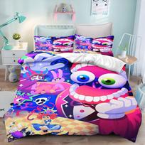 The Amazing Digital Circus Bedding Set 3D Print Duvet Cover Pillowcase Bedroom Home Textile Bed Linens Boys Girls Fans Gift 135X200CM