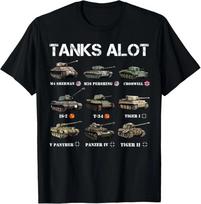 NEW LIMITED Tanks ALot Funny Tank Joke WW2 Tanks World War 2 Tank T-Shirt L black