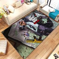 Game G-GTA San Andreas Soft Non-Slip Large Area Rug for Living Room,Bedroom Playroom Carpet Mat for Sofa,Home Decor Gift 40cmx60cm gray