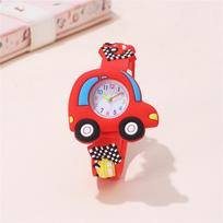 Cute Car Pattern Silicone Band Cartoon Watch Kids Boys Girls Gifts red