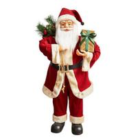 Festive Home Decorations Christmas Santa Figurine Standing Claus Figure with Gifts Bag Holiday Gift Ornaments And Present Box Decoration for 90 cm