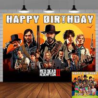 44. Red Dead Redemption Party Decorations Backdrop Banner Poster Birthday Gift 59x51.1inch/150*130cm