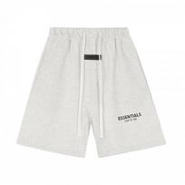 FOG ESSENTIALS Flocked Letter Shorts Mens Casual Cotton Straight Leg Sports Pants Streetwear M white