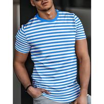 Men's Vibrant Rainbow Horizontal Stripe Print Short Sleeve Crew Neck T-shirt Colorful Street Casual Top Men Clothes 4XL blue