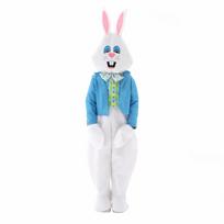 Hare Costume with Headpiece Furry Soft Jumpsuit for Easter blue