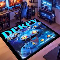 1pc Kpop Demon Hunters Derpy Entrance Mat, Non-Slip Mat Area Rug,Room Decor, Outdoor Decor, Kitchen Rug,Doormat - Machine Washable, Easy to Clean 50cmx80cm blue