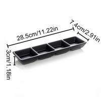 Black Melamine Sauce Dishes Multi-grid Hot Pot Dipping Dish  for Restaurant Style Q