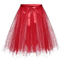 Adult Party Tutu Skirt With Ruffled Pleats In Polyester Fabric For Celebrations And Performances 30cm raudona