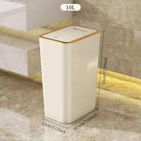 11L Bathroom & Kitchen Odor-Proof Trash Can with One-Touch Opening Modern Design Durable Plastic Space-Saving Leakproof Bin 10L white