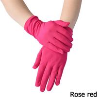 Solid Color Milk Silk Sunscreen Work Gloves Driving Gloves Serving Waiters Mittens Household Gloves red