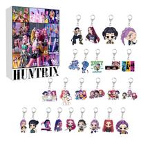 Kpop Demon Hunters Christmas Advent Calendar Keyring Acrylic Gift For Teens And Friends StyleH black