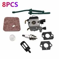 Carburetor Kit For Stihl HS45 FS55 Hedge Trimmer Zama C1Q-S169B C1Q-S186A/B Fuel Filter Oil Bubble Spark Plug Air Filter Parts Carburetors Jets 1 8PCS
