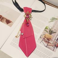 Choker Bow Tie Geometric Shirt Tie Retro Pre-tied Tie  Performance Style 9 pink