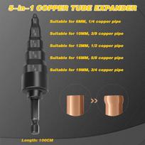 Repairing Tool, Air Conditioner Copper Tube Expander,Manual Pipe Expander Bit with 1/4  3/8 black