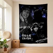 Billie Eilish (40) Sieninė gobelenas Stilingas sienos kabinamas elementas miegamajam, svetainei, bendrabučiui Graži dovana šeimai ir draugams 180cmx230cm