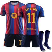 Paaugliams Vaikams Suaugusiems Futbolo Aprangos 2026-27 Barça Namų #11 RAPHINHA Sportinio Treniruočių Dėvėjimo Rinkinys su Kojinėmis 2XL