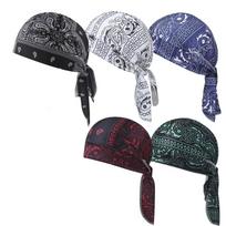 1-5pcs Cooling Skull Cap Helmet Liner Breathable Sweat Wicking Head Wrap Bandana Hat for Men Women Paisley Cycling Running Cap black