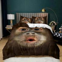 Orangutan Duvet Cover Set Bohemian Monkey Printed Bedding Set For Boys Teen Men Microfiber Primitive Animal Comforter Cover AU Single(140x210cm)