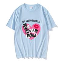 MeanGirls Trečiadieniais Dėvime Rožinius Marškinėlius Trumpomis Rankovėmis Švelnios Medvilnės Marškinėliai Laisvalaikio Pavasariniai Moterims/Vyrams Marškinėliai Su Grafiniu Spaudiniu XL gray