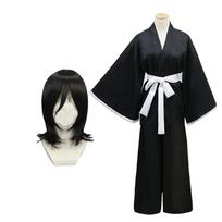 New Halloween Anime Bleach Kostuum Kuchiki Rukia Cosplay Rukia Kuchiki Pruiken En Kimono Uniform Sets Die Pa Kleding M ruda