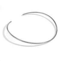 Stainless Steel Choker Necklace Luxury Gold Plated Oval Pendant Necklace Sparkling Zircon Choker for Women Jewelry 16inches(40.64cm) white