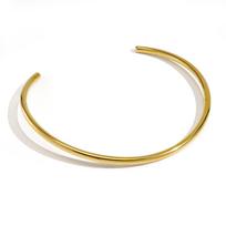 Stainless Steel Choker Necklace Luxury Gold Plated Oval Pendant Necklace Sparkling Zircon Choker for Women Jewelry 16inches(40.64cm) beige