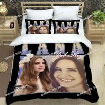 Lana Del Rey Bedding Set Print With Pillowcase Bed Duvet Cover Soft Single Double Queen Super King Size luxury birthday gift 70x133cm 3pcs black