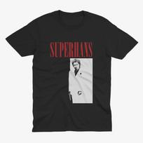 Superhans - Scarface T Shirt - Peep Show Inspired Fan Art Shirt, Peep Show T Shirt, Super Hans Peep Show Gift, Hans Peep Show XL white