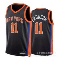 Vyriški krepšinio marškinėliai New York Knicks Brunson 11 Divincenzo 0 Trumpomis rankovėmis Medvilnės mišinio sportinis marškinėlis XXL