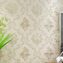 3D European Pastoral Peel-and-Stick Wallpaper for Bedroom & Living Room beige