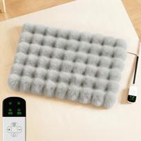 Thickened Cat Heating Pad Soft Warm Dog Electric Mattress Pet Heating Mat  Sleeping Bed L-Grey 9th gear