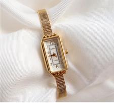 brass new women's watch 24K gold watch Vietnam Shajin Japanese simple style non fading waterproof gift for lover and wife beige