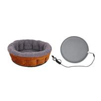 USB įkrovimo šildoma augintinio lova, reguliuojama temperatūra, katės miego lizdas, žiemos sezonui 40 cm/15.75 in kava