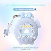 Cute Rabbit Design Silicone Cover for Tamagotchi Paradise Polarized Color Protective Case with Sticker Pendant Accessories Set