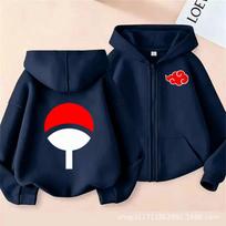 Naruto Kids Hoodie Anime Uzumaki Naruto Printed Sweatshirt for Boys Girls Children Zipper Hoodie Suitable for Autumn and Winter 120 ruda