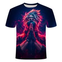2026 Summer Naruto Kishimoto Sasuke Theme Cyberpunk Style 3D Printed Breathable T-Shirt for Men and Women, Parental Use Top XXL blue
