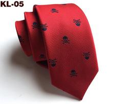 1200 Stitches 6Cm Narrow Version Skull Head Halloween Tie, Ghost Day Tie black