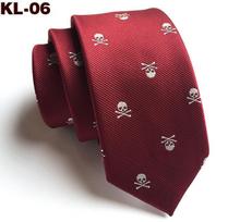 1200 Stitches 6Cm Narrow Version Skull Head Halloween Tie, Ghost Day Tie black
