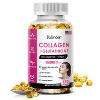 Balincer Collagen+Glutathione Capsules 5500mg With Vitamin C, Support Skin Hair Nails Joint & Immune Health, 120 Capsules pink