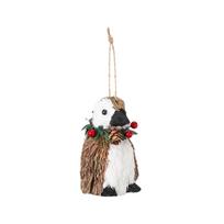 3D Christmas Hanging Ornament, Forest Animal Sisal Straw Woven Decoration One Size