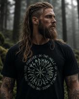Viking Valhalla T-Shirt for Men, Norse Rune Shirt, The Brave Shall Live Forever Tee, Nordic Mythology Gift, Viking Shirt XL black