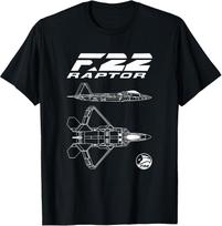 F-22 Raptor Fighter Jet Graphic Tee for Aviation Enthusiasts XL