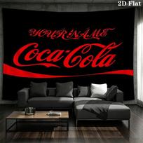 Coca Cola Bottle Cap Custom Name Wall Tapestry Aesthetic Wall Hanging Printed Fabric Blanket Decorative Tapestries For Bedroom Living Room Home Decor 100cm x 150cm