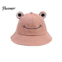 Cute Frog Design Sun Protection Fisherman Hat Children Adults Outdoor Bucket Cap Adult gray