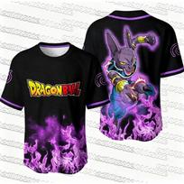 Dragon Ball Majin Buu Front Symbol Back Character Anime Print Summer Quick‑Dry Short Sleeve Sport Outfit Unisex Streetwear Tops 100 purple